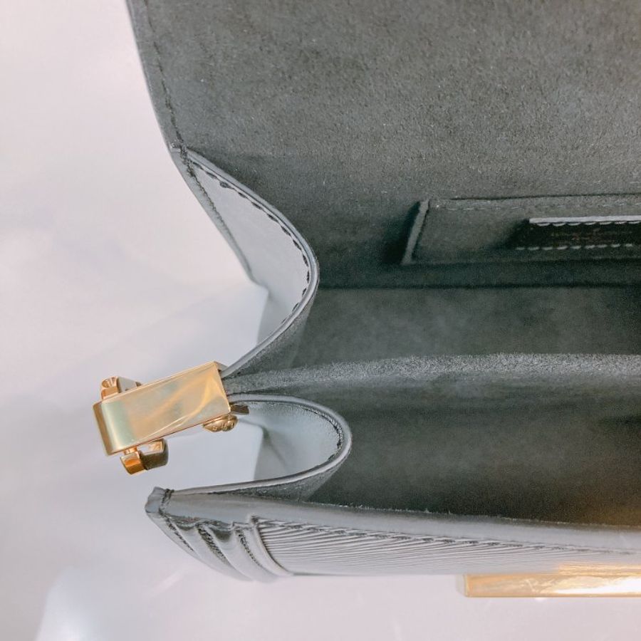 MS0754 Louis Vuitton 路易威登 水波紋 樹皮紋 迷你 兩用 黑色金扣 Mini Dauphine 19cm Epi Leather Black x GHW-14