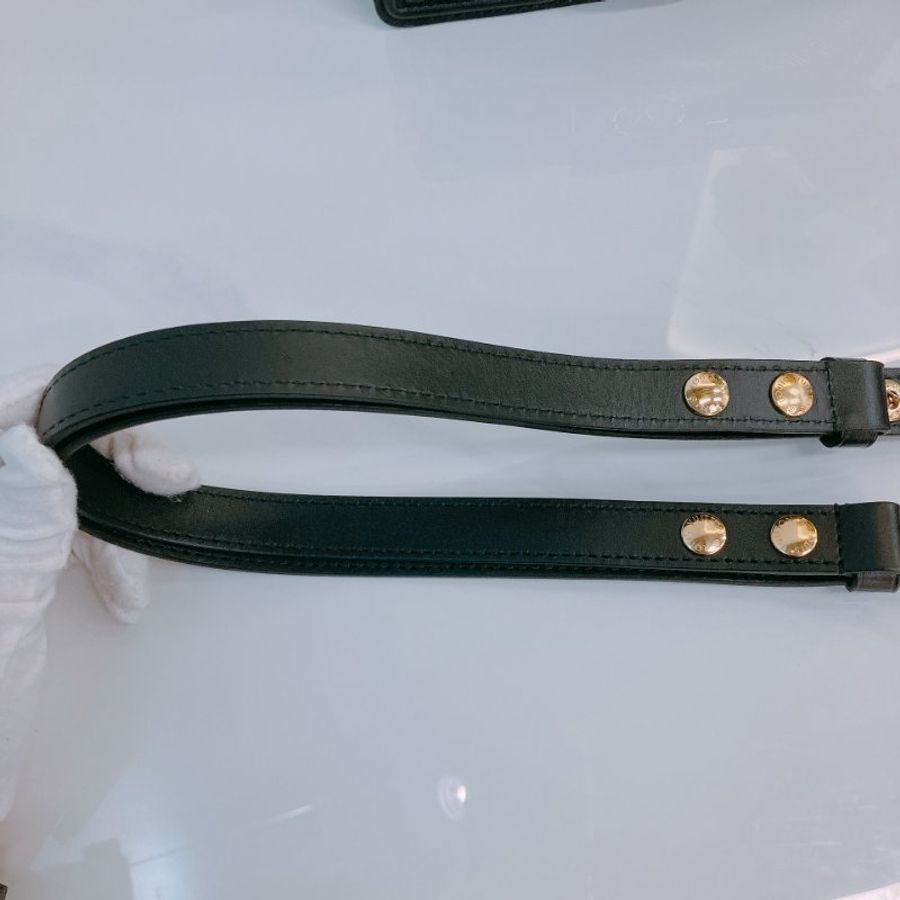 MS0754 Louis Vuitton 路易威登 水波紋 樹皮紋 迷你 兩用 黑色金扣 Mini Dauphine 19cm Epi Leather Black x GHW-22