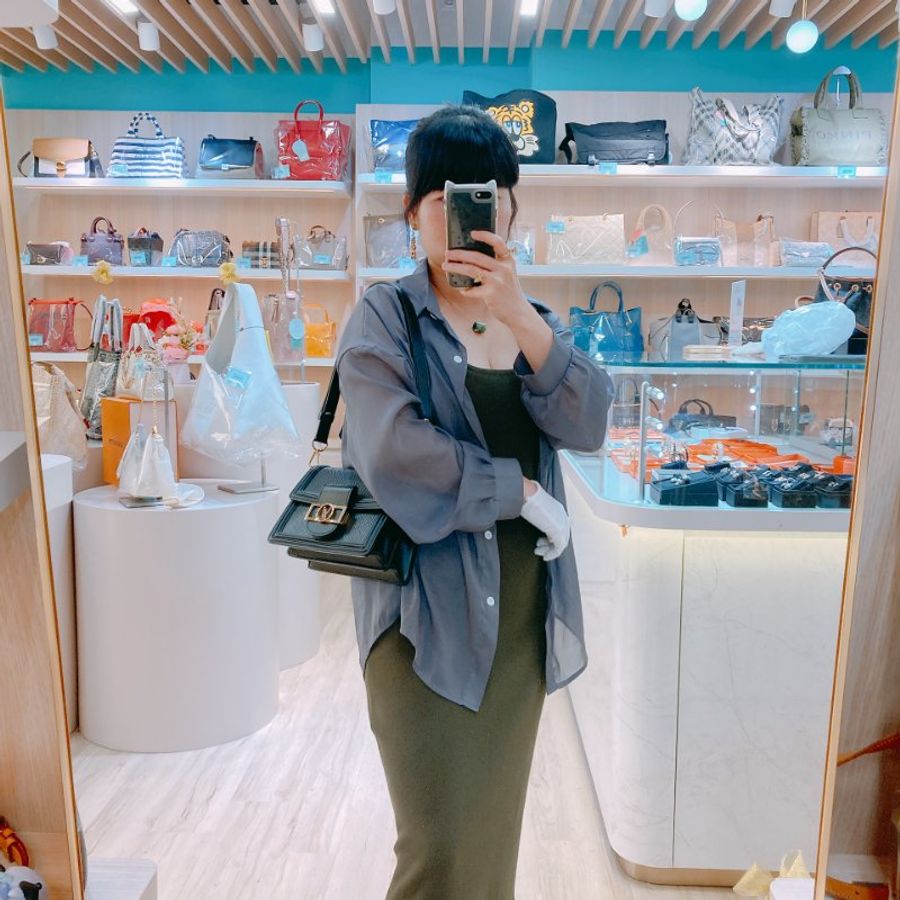 MS0754 Louis Vuitton 路易威登 水波紋 樹皮紋 迷你 兩用 黑色金扣 Mini Dauphine 19cm Epi Leather Black x GHW-23