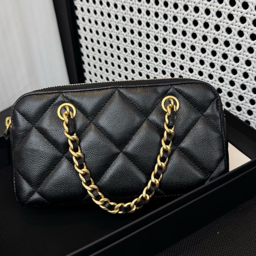 CHANEL香奈兒 金幣 荔枝紋手機包 98新-1