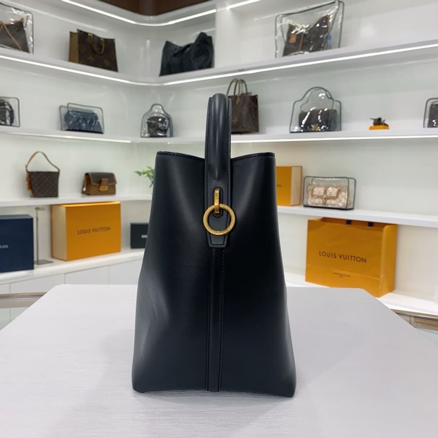 98新 YSL/聖羅蘭 LE37大號 黑金水桶包 可斜挎可單肩手提 23年編碼-4