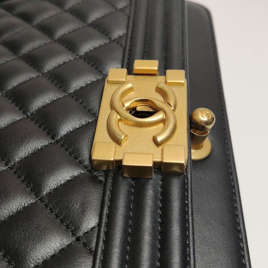 Chanel Classic Flap 經典款中型牛皮雙C扣皮穿鏈單肩包晶片款-13