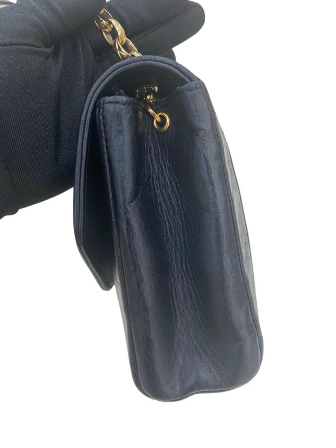 Chanel 黑金菱格纹双C扣雕花链条包-4