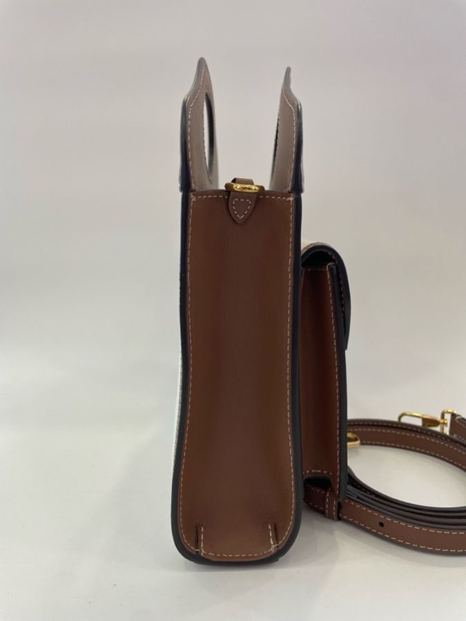 Burberry/巴宝莉 帆布邮差包pocket 焦糖色配黑字logo-2