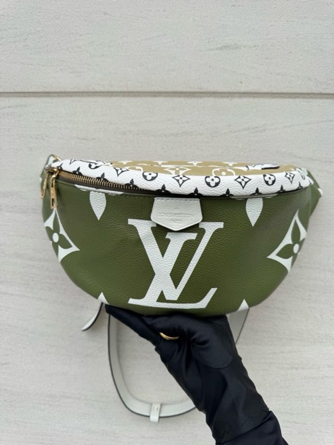 Louis Vuitton 路易威登 bumbag綠拼色胸包 芯片款 無配件-3
