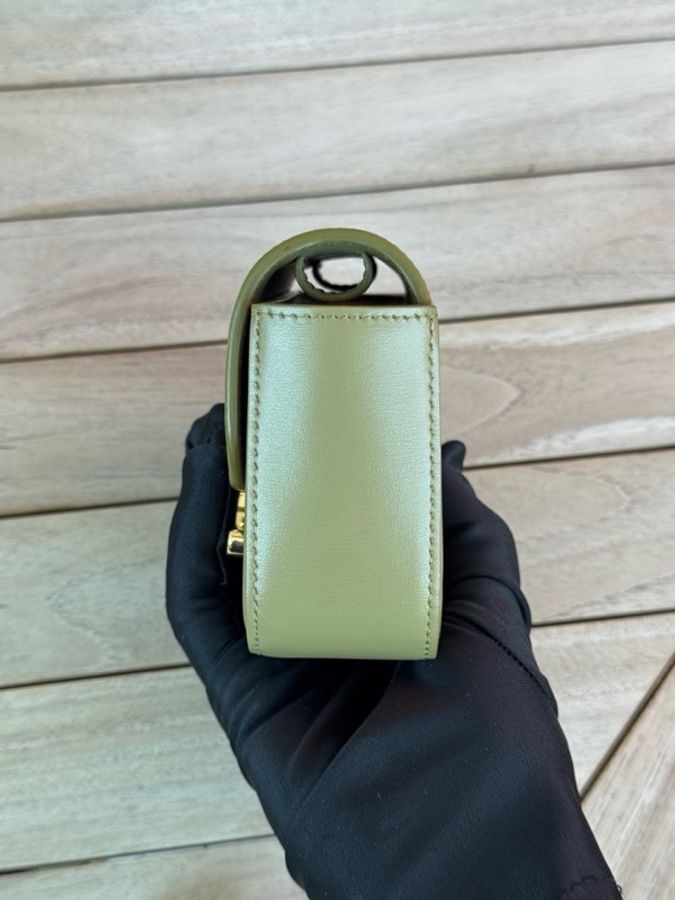 99新Celine/賽琳凱旋門綠色金扣腰包 配件:盒子 塵袋 肩帶-3