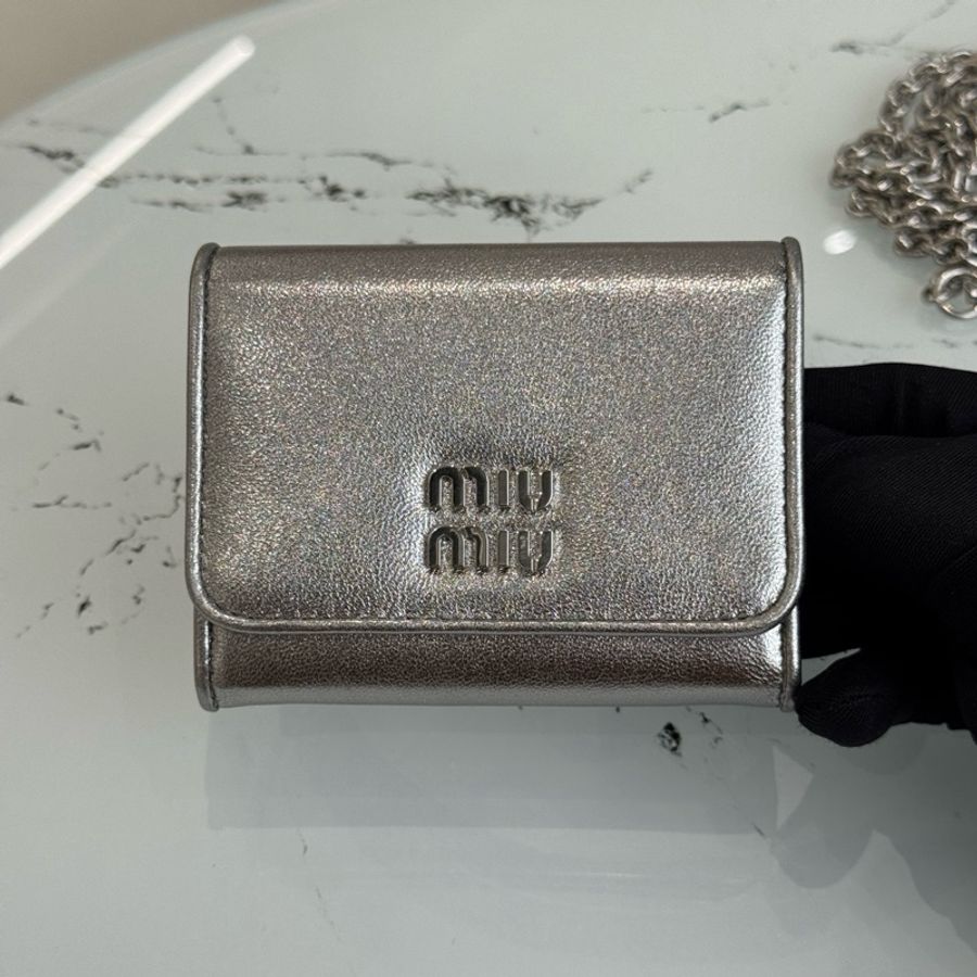 99新Miumiu繆繆mini銀色鏈條包 小卡包 配件：鏈條-3