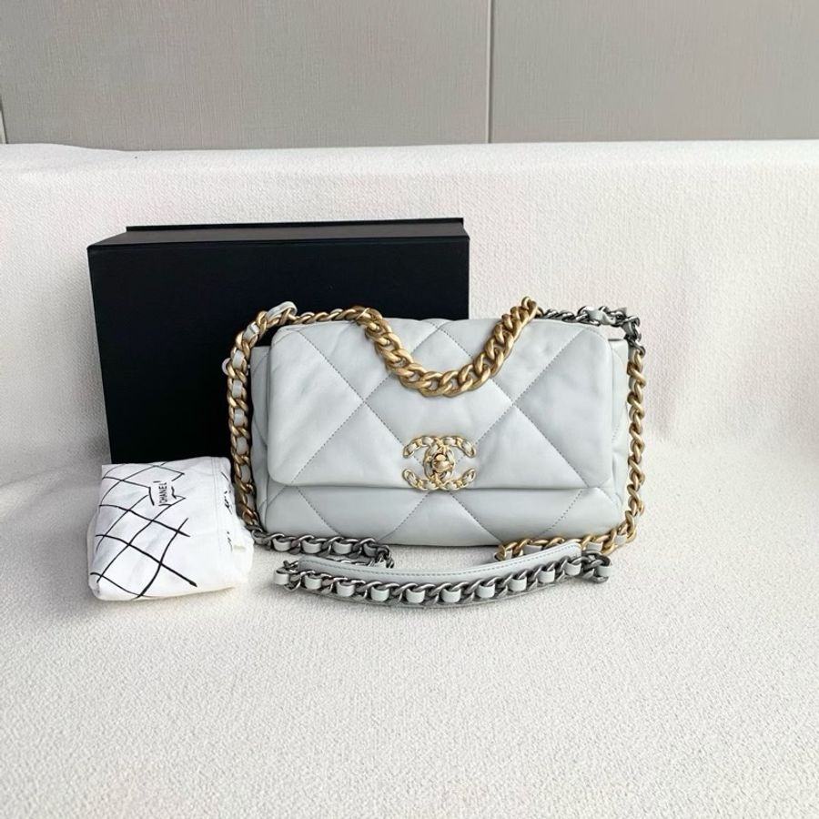 【威選精品】🩶 Chanel 19 Bag 小號 冰川灰金扣 🩶-14