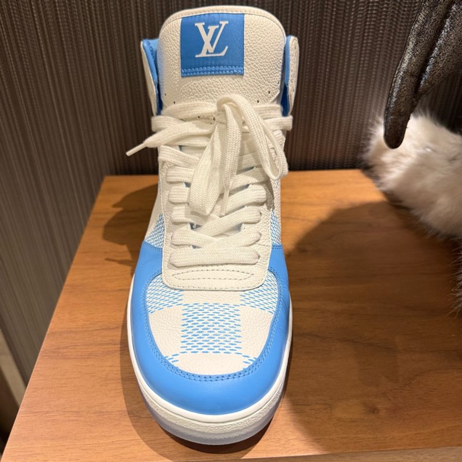Louis Vuitton 99新閒置 Rivoli棋盤格運動高幫鞋 7號-5