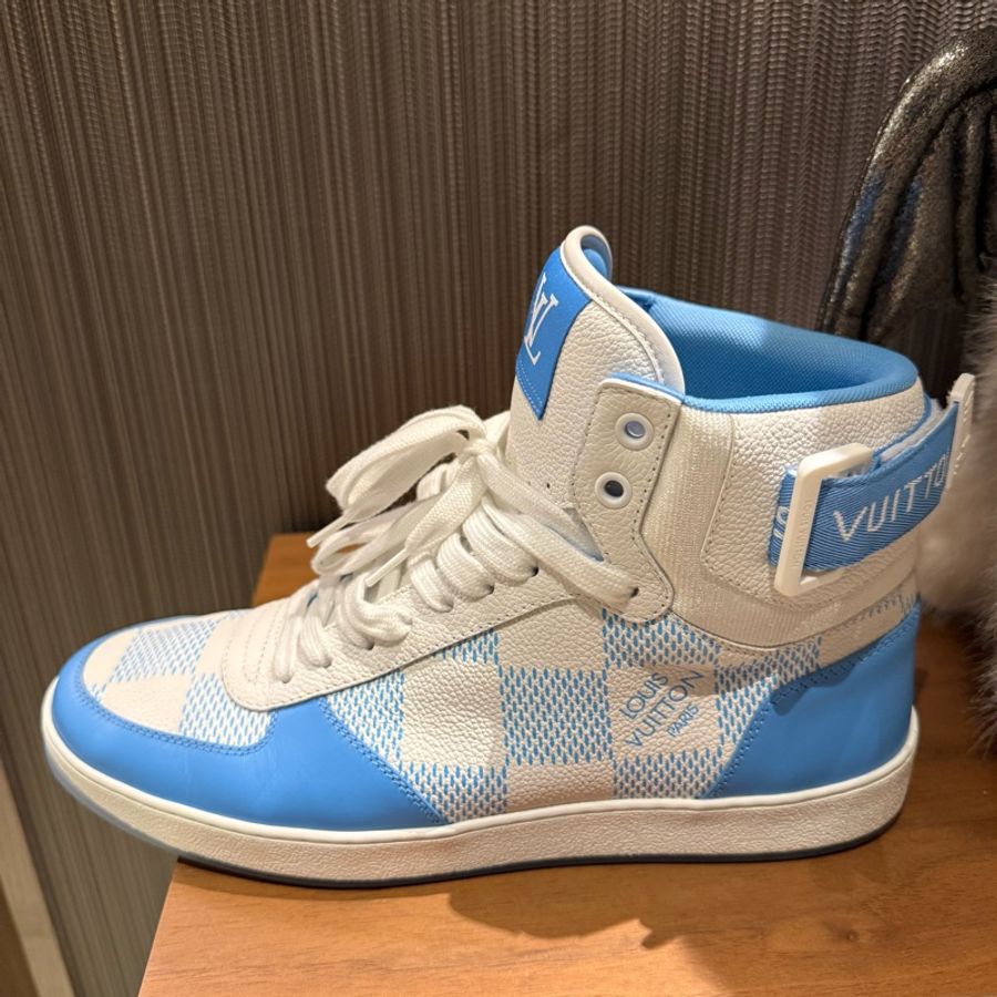 Louis Vuitton 99新閒置 Rivoli棋盤格運動高幫鞋 7號-8