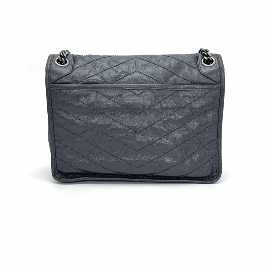 【VUINCA Vintage 8-14天出貨】 SAINT LAURENT Niki Medium 灰色 銀扣-1