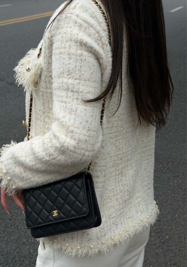 Chanel 香奈兒,woc荔枝紋牛皮金色金屬黑色-0