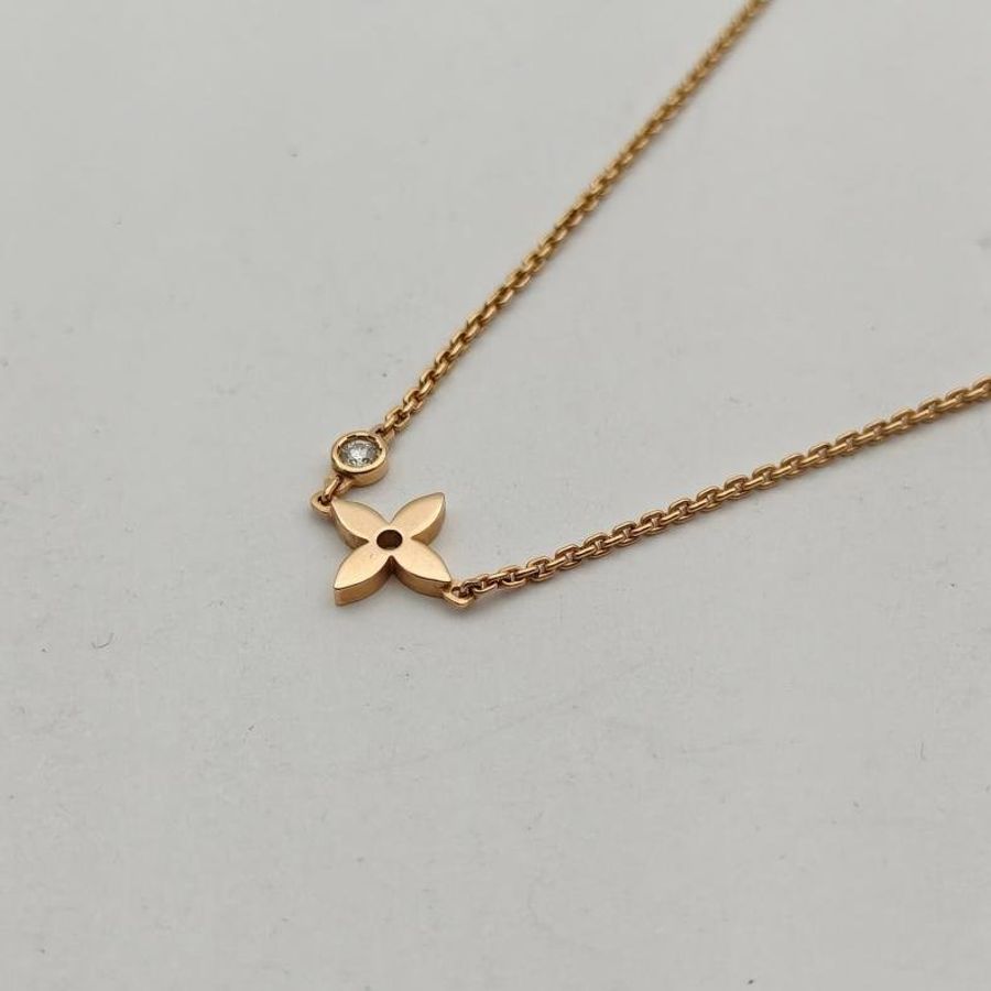 LOUIS VUITTON 18K玫瑰金鑽石四葉草項鏈-2