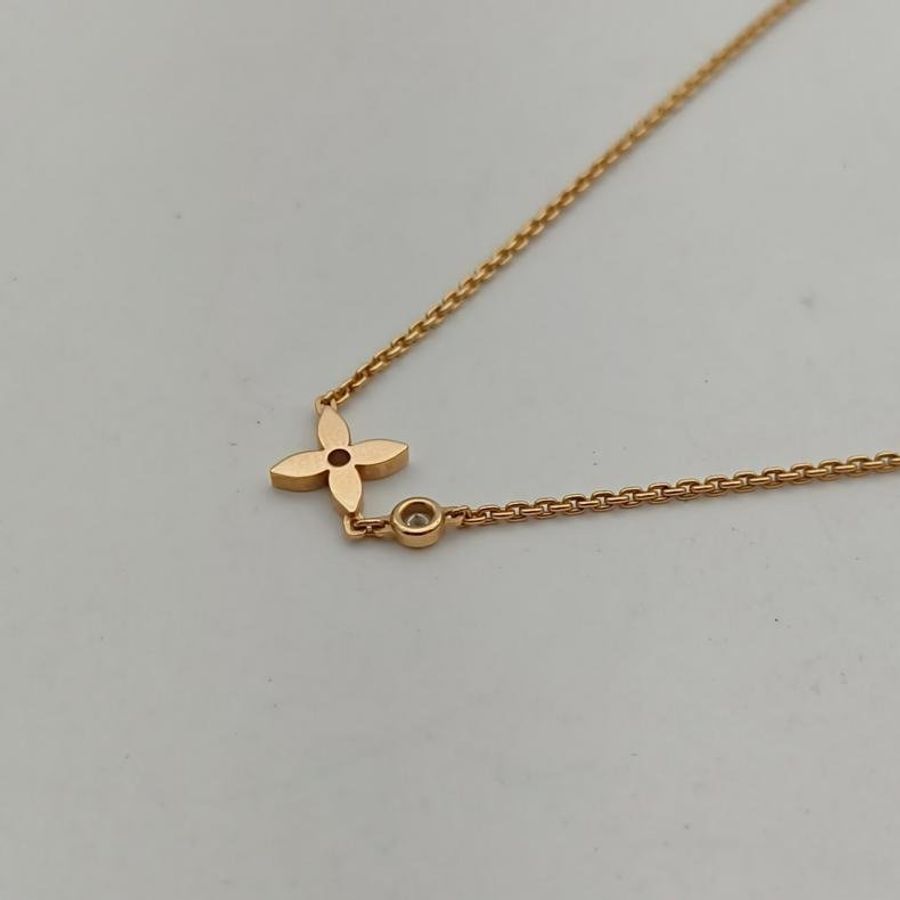 LOUIS VUITTON 18K玫瑰金鑽石四葉草項鏈-3