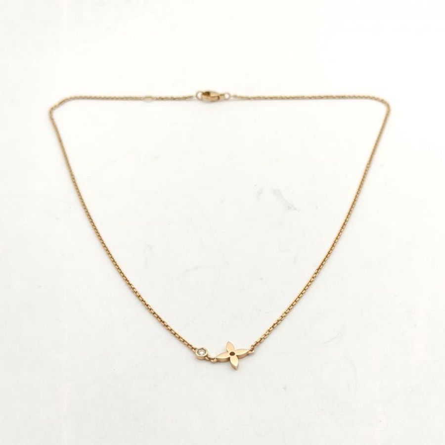 LOUIS VUITTON 18K玫瑰金鑽石四葉草項鏈-5
