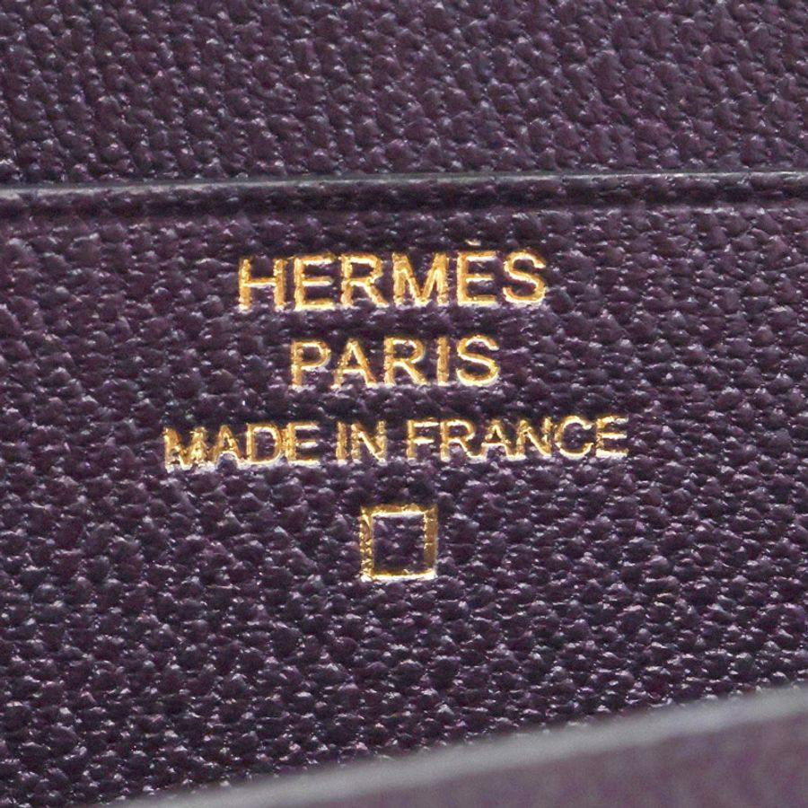 Bearn 二折長夾 紫水晶色 鱷魚皮 口M刻 金釦【HERMES 愛馬仕】-6