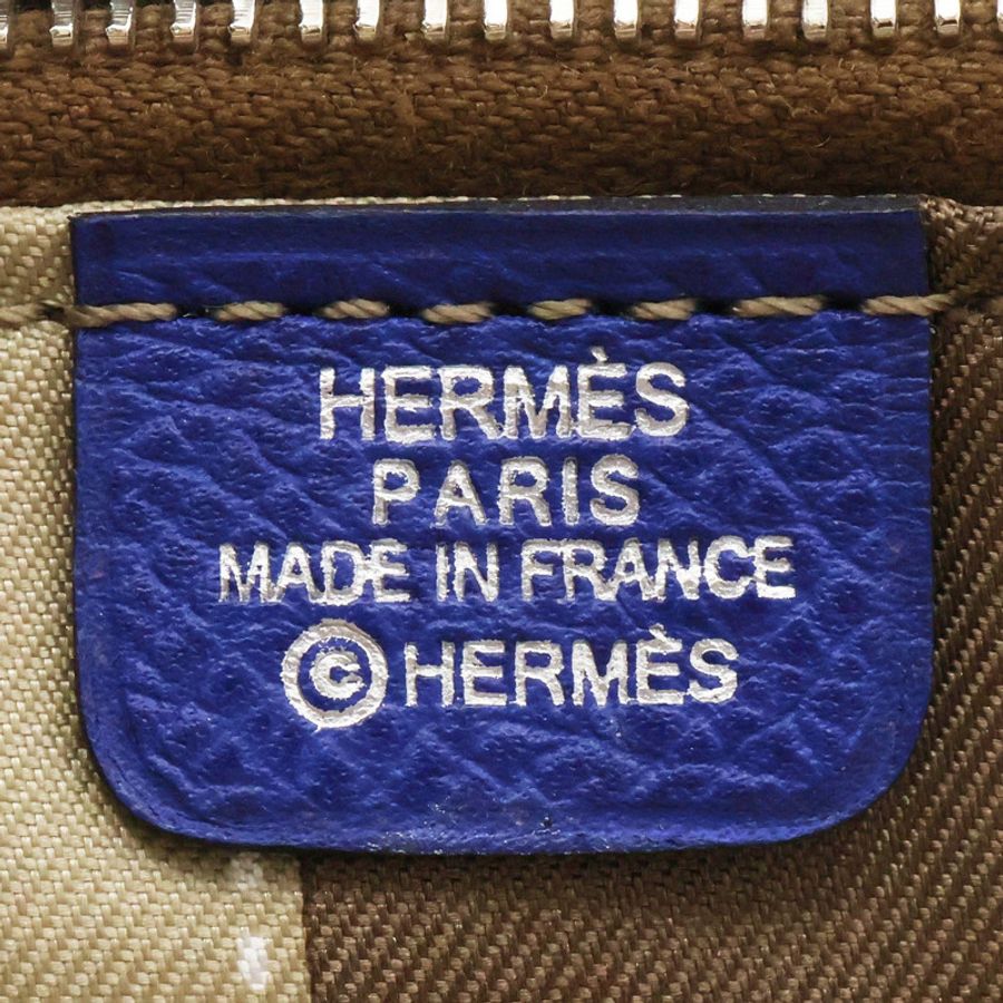 Silk'In Classique 絲巾 拉鍊長夾 電光藍 牛皮 □O刻 銀釦【HERMES 愛馬仕】-3