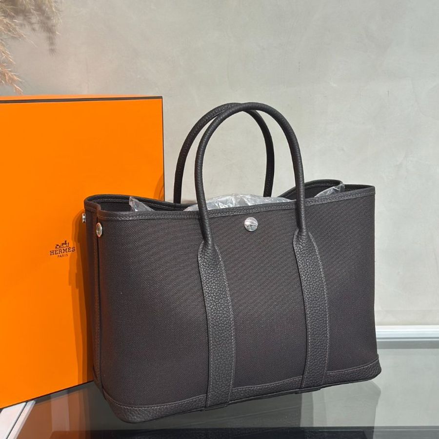 HERMES Garden Party 30 - Bai Brun T3 帆布棗棕色 G-2