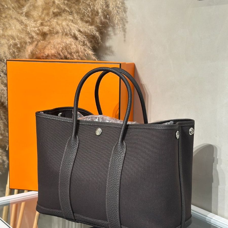 HERMES Garden Party 30 - Bai Brun T3 帆布棗棕色 G-3