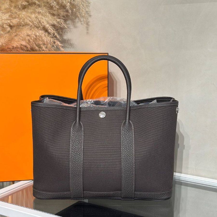 HERMES Garden Party 30 - Bai Brun T3 帆布棗棕色 G-4