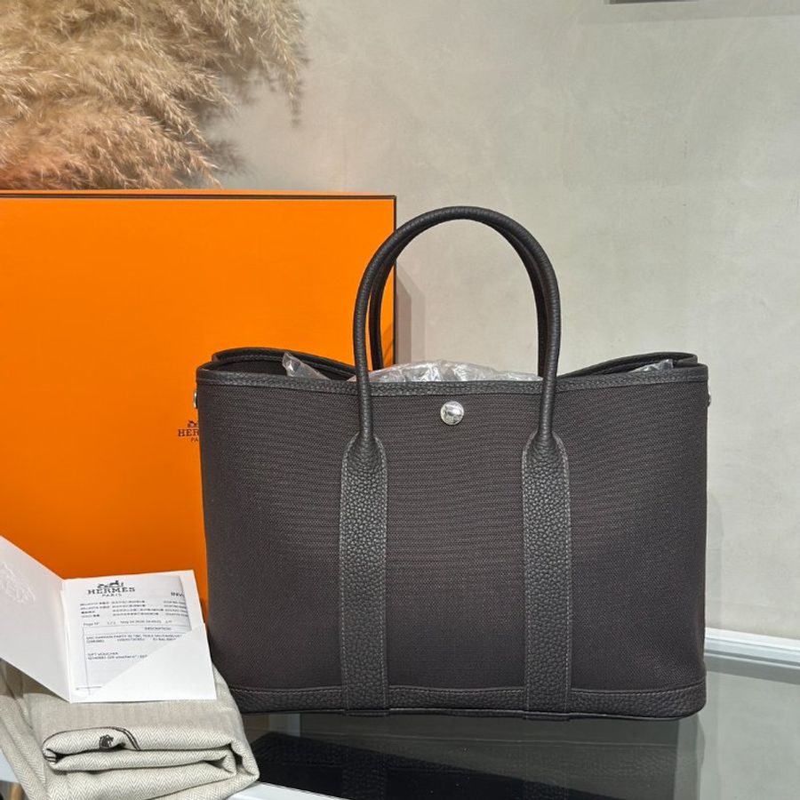 HERMES Garden Party 30 - Bai Brun T3 帆布棗棕色 G-8