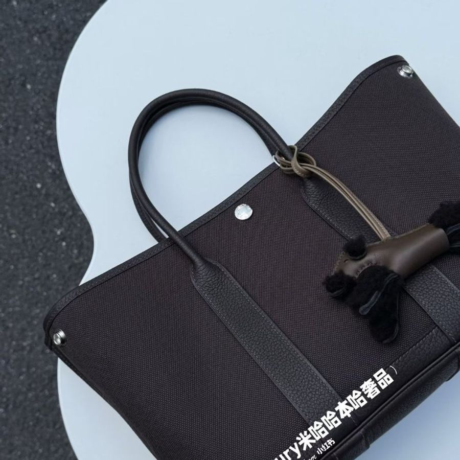 HERMES Garden Party 30 - Bai Brun T3 帆布棗棕色 G-9