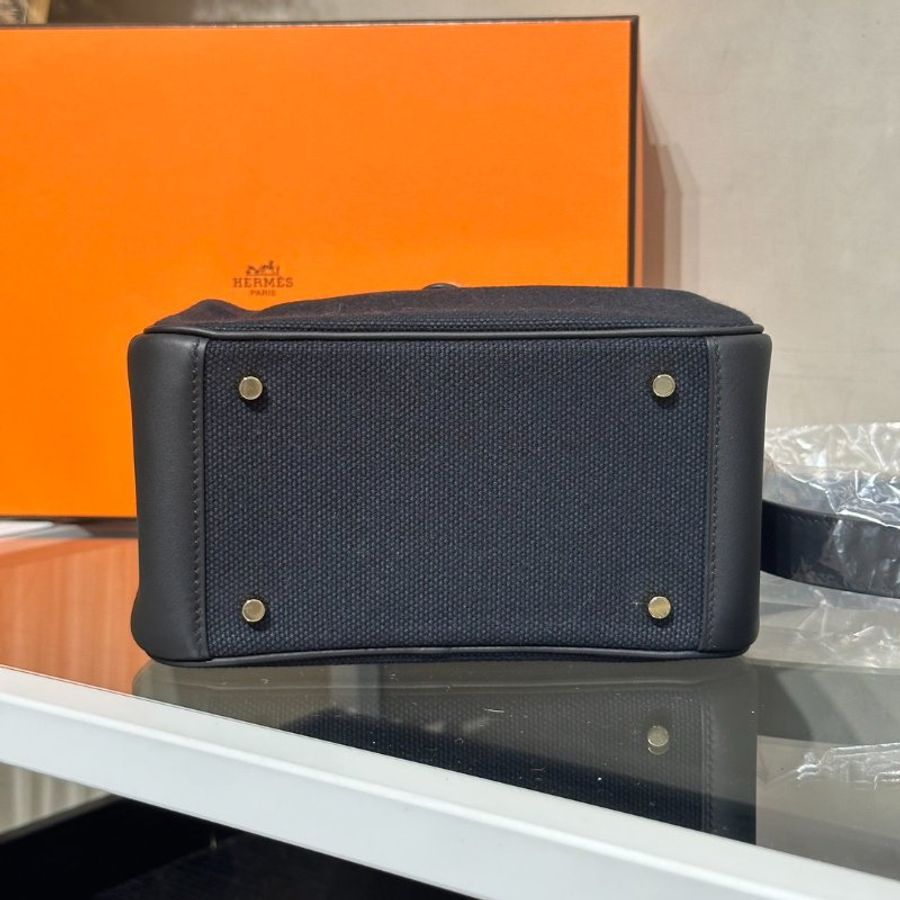 HERMES Mini Lindy ll - Noir 89 帆布黑金 G-4