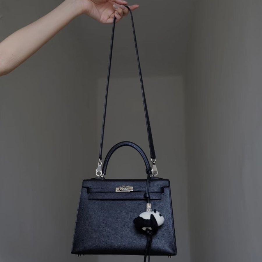 HERMES Kelly 25 - Noir 89 黑銀 G-13