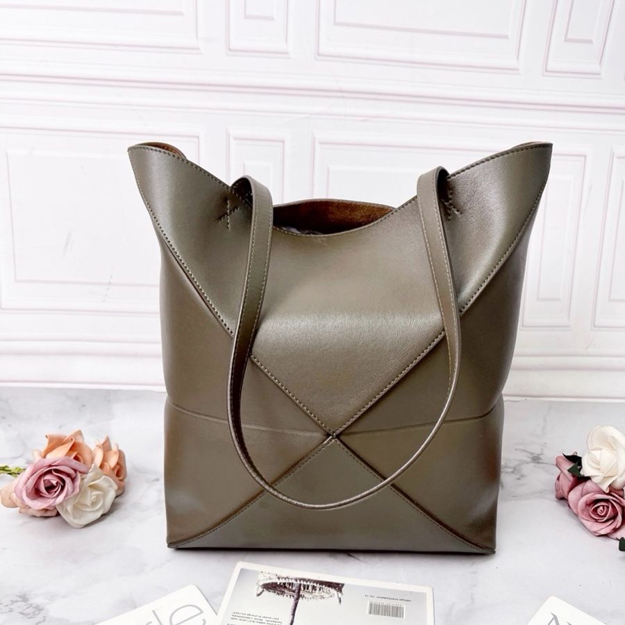 【威選精品】🤎 LOEWE Puzzle Fold 中號托特包-5