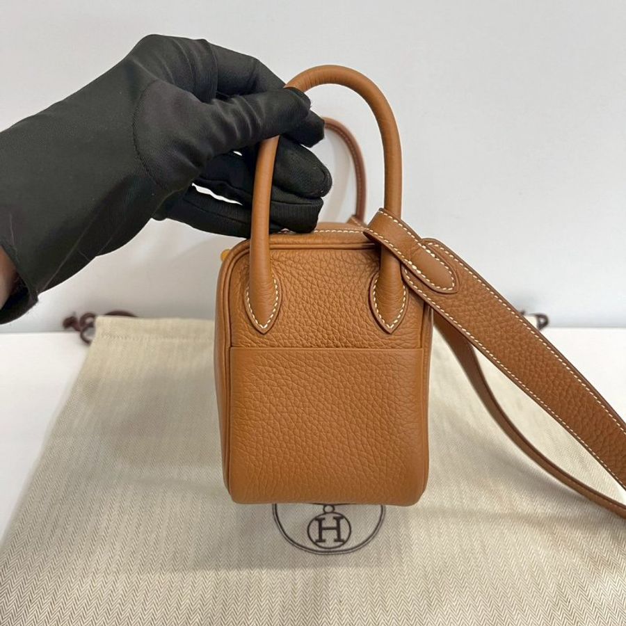 Hermes 金棕金 Mini Lindy 二代 W刻-8