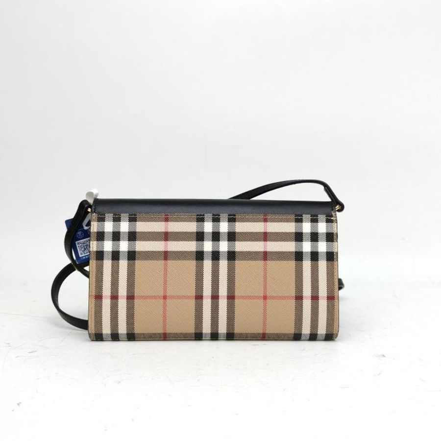 Burberry 黑色牛皮PVCwoc單肩包-2