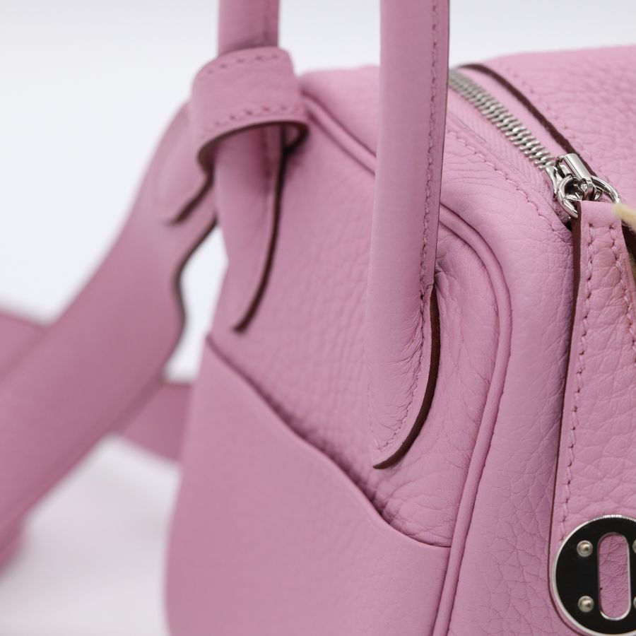 Hermès 愛馬仕 Mini Lindy 錦葵紫 斜挎包-11