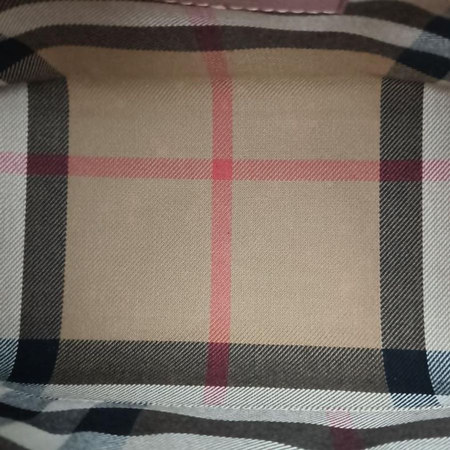 Burberry 豆沙粉牛皮金扣Buckle單肩包-5