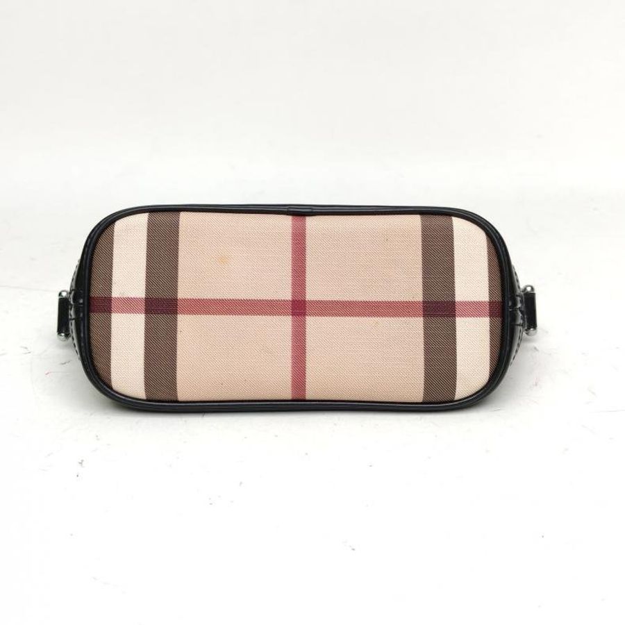 Burberry 拼色PVC銀扣經典格紋腋下包單肩包-3