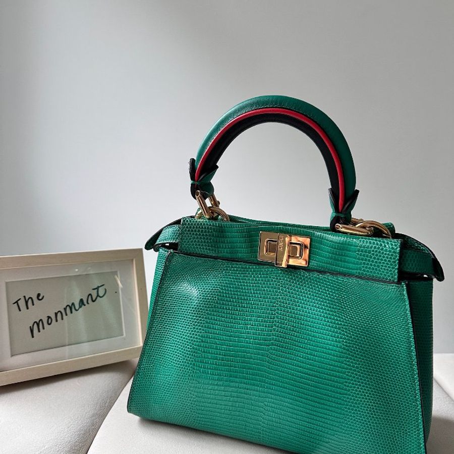 訂製款  Fendi Mini Peekaboo 特殊皮革 訂製款 撞色-0