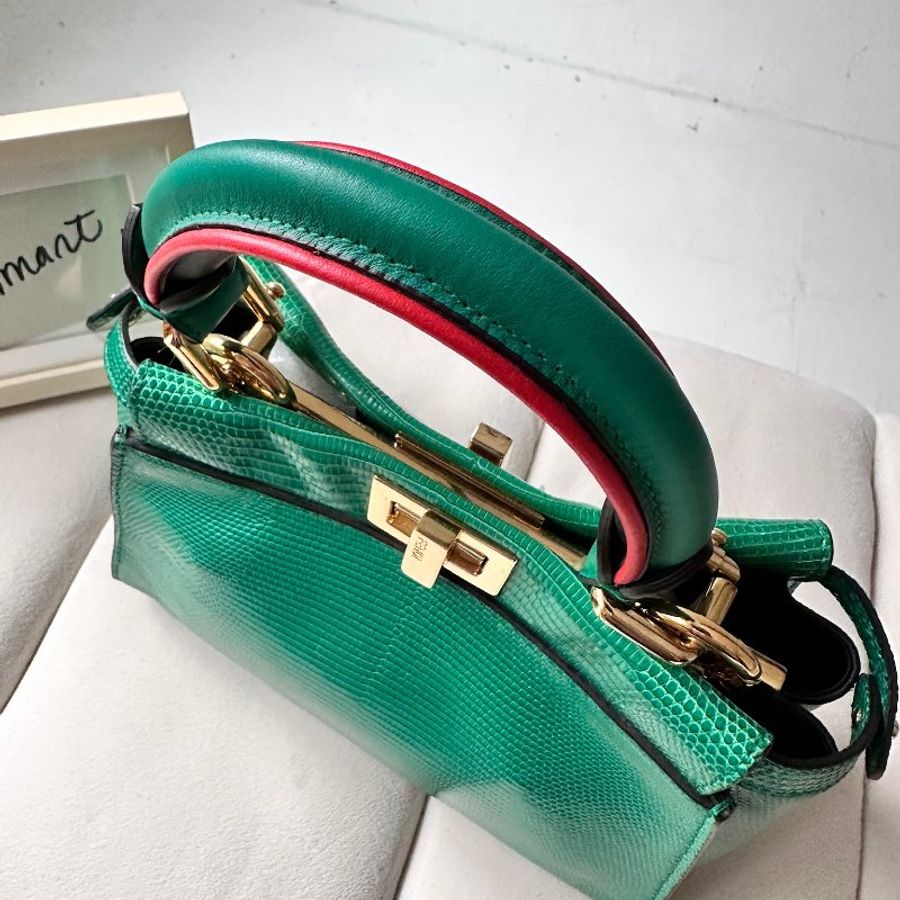 訂製款  Fendi Mini Peekaboo 特殊皮革 訂製款 撞色-11