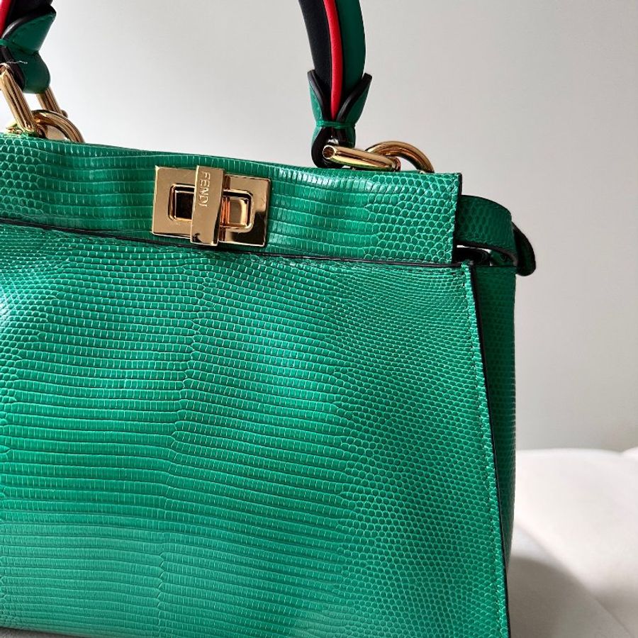 訂製款  Fendi Mini Peekaboo 特殊皮革 訂製款 撞色-33