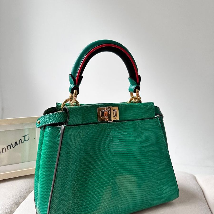 訂製款  Fendi Mini Peekaboo 特殊皮革 訂製款 撞色-35