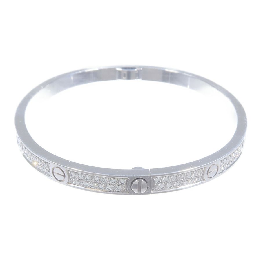 CARTIER 18K白金Love Bracelet Small Model Full Diamonds鑽石手鐲-2