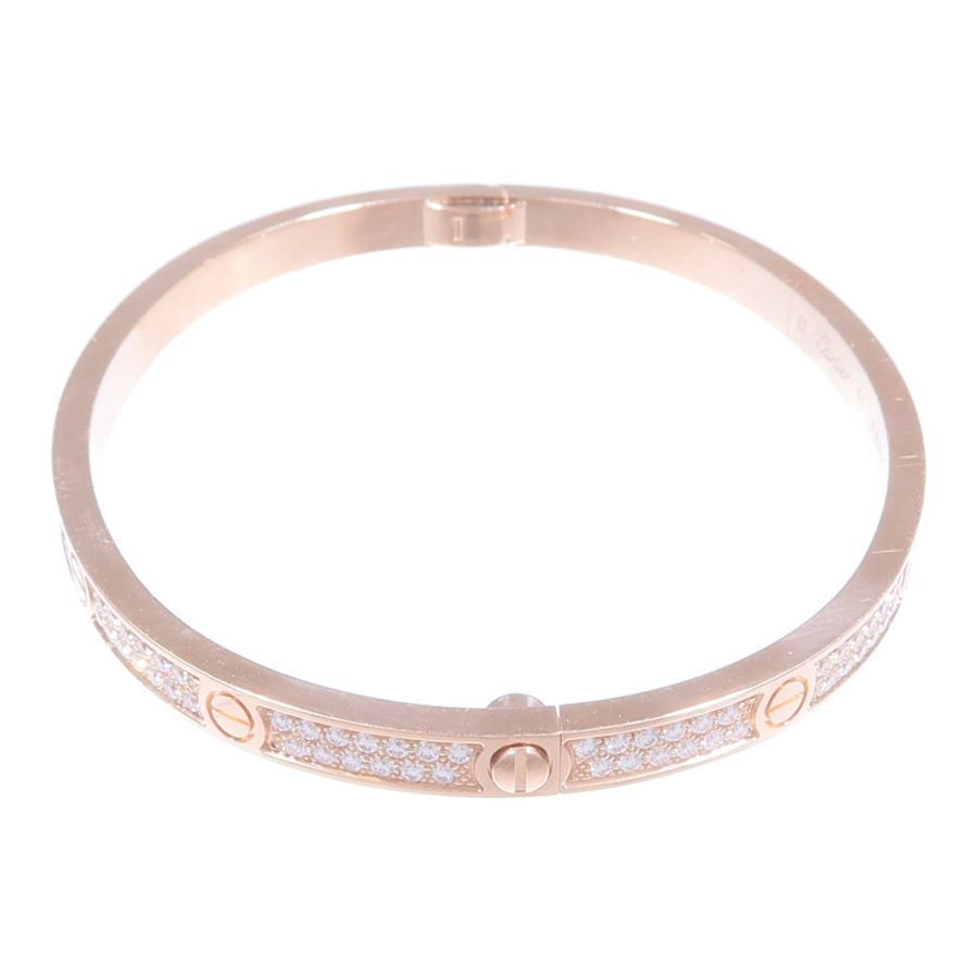 CARTIER 18K玫瑰金Love Bracelet Small Model Full Diamonds鑽石手鐲-1