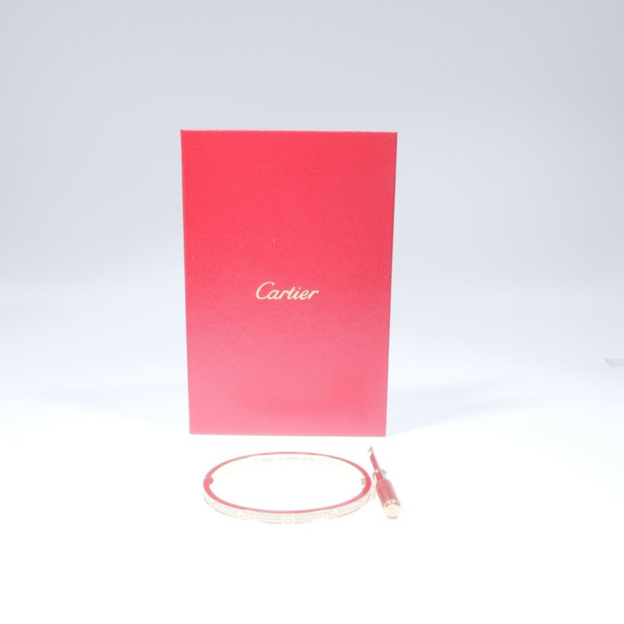 CARTIER 18K玫瑰金Love Bracelet Small Model Full Diamonds鑽石手鐲-8