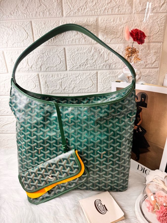 戈雅/Goyard 老花綠色子母hobo 購物-0