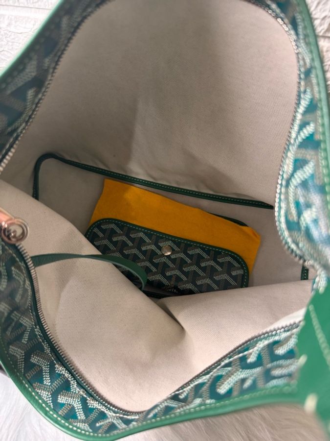 戈雅/Goyard 老花綠色子母hobo 購物-6