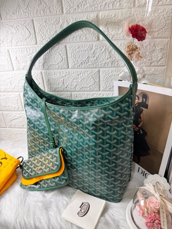 戈雅/Goyard 老花綠色子母hobo 購物-19