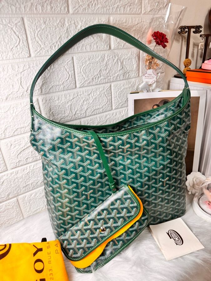 戈雅/Goyard 老花綠色子母hobo 購物-20
