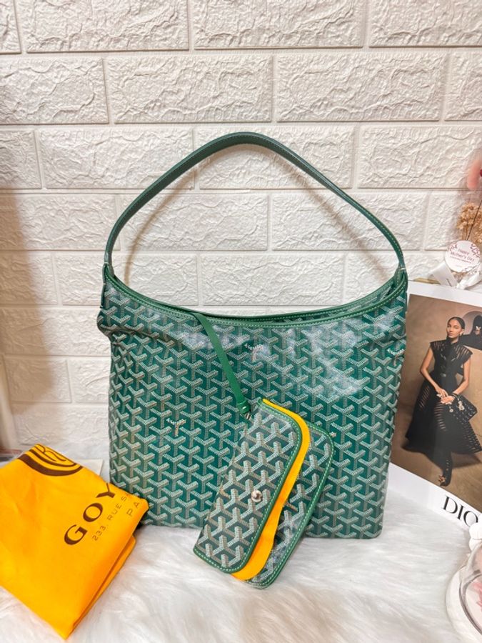 戈雅/Goyard 老花綠色子母hobo 購物-38