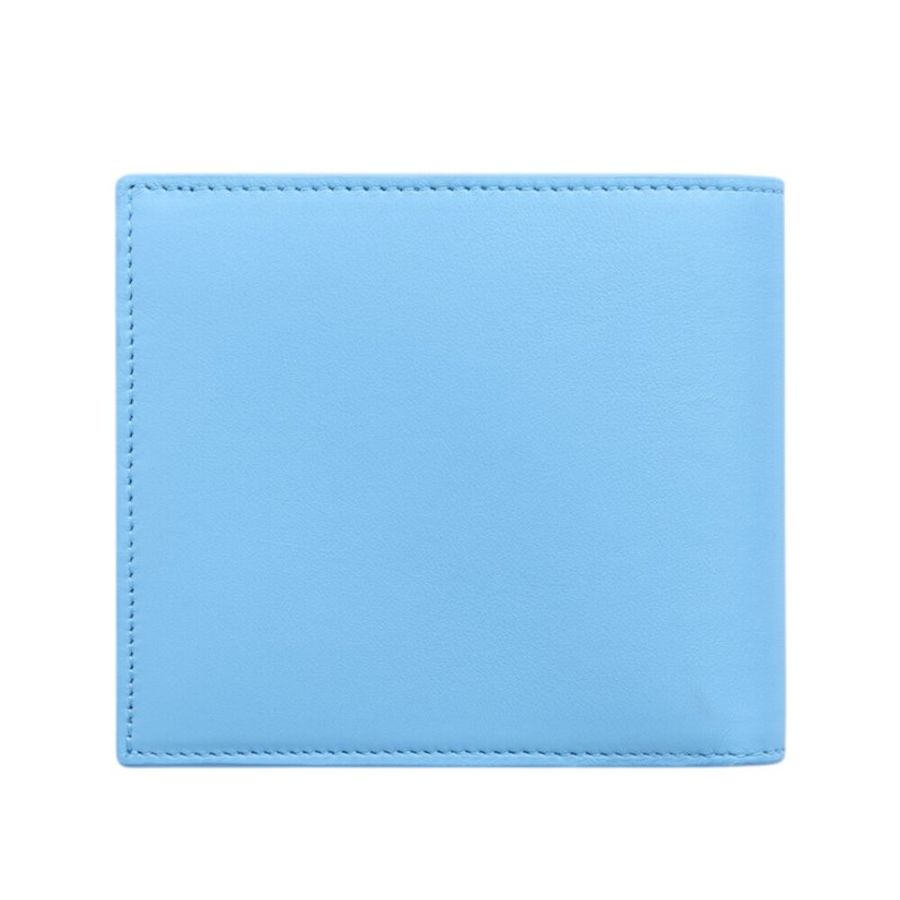 【CELINE】Logo Bi-fold 羊皮 零錢包 卡夾 皮夾 短夾 天空藍色 ☆色 10C873R24.GLK5-3