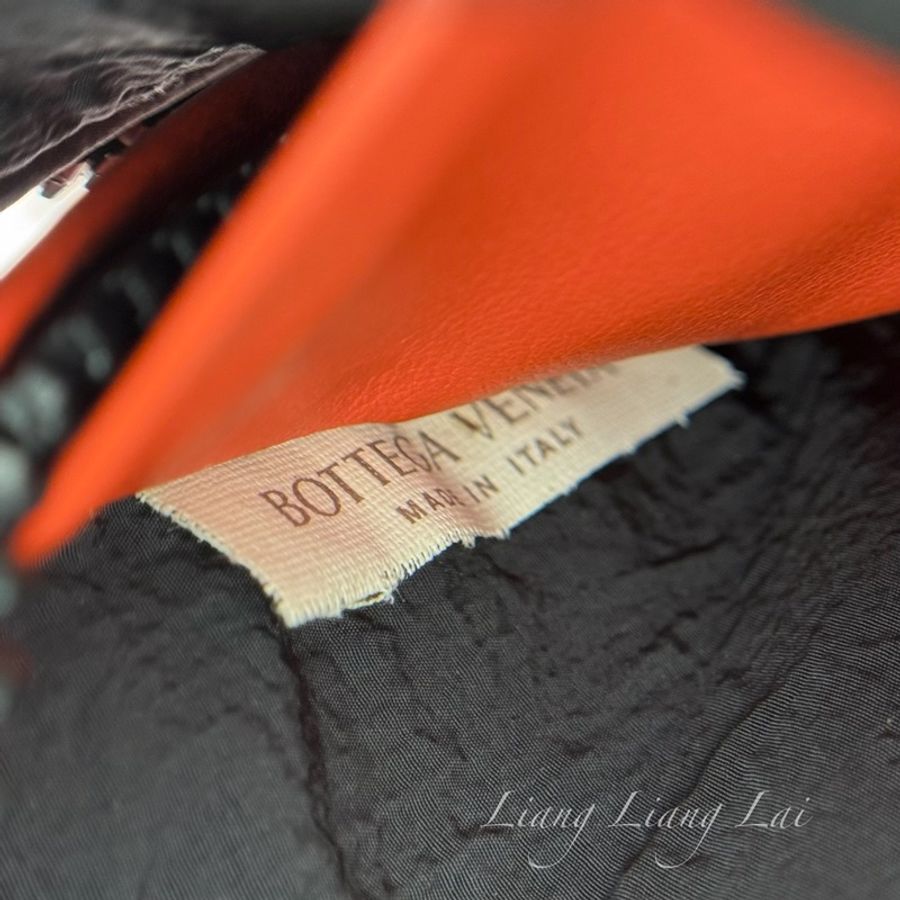 BOTTEGA VENETA BV大格編織小羊皮亮橘色萬用收納包-2