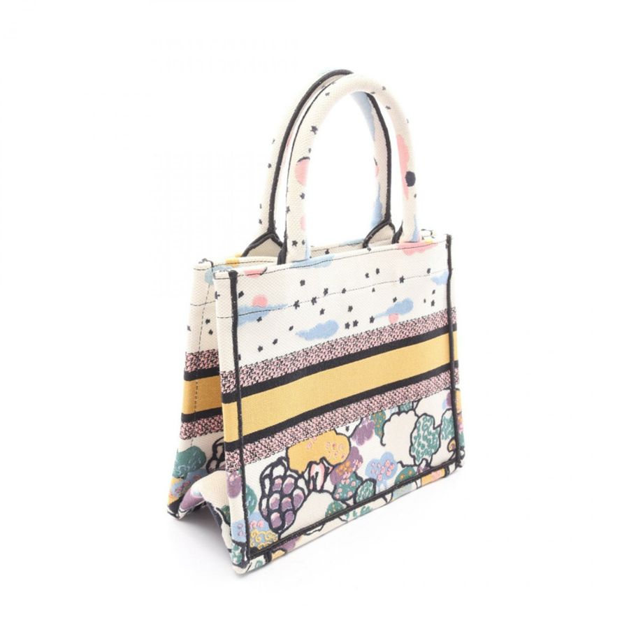 Dior BOOK TOTE 小號帆布手提包 白色 多色 二手 女士-1