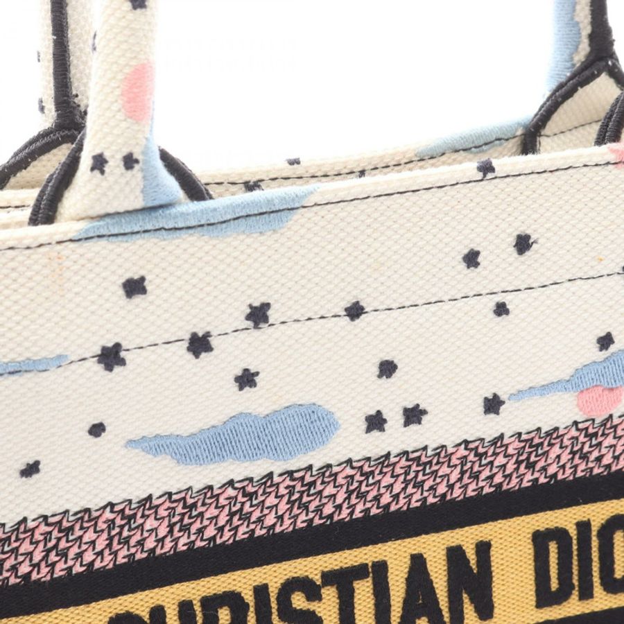 Dior BOOK TOTE 小號帆布手提包 白色 多色 二手 女士-8